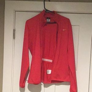 Nike dri-fit red jacket, large women’s